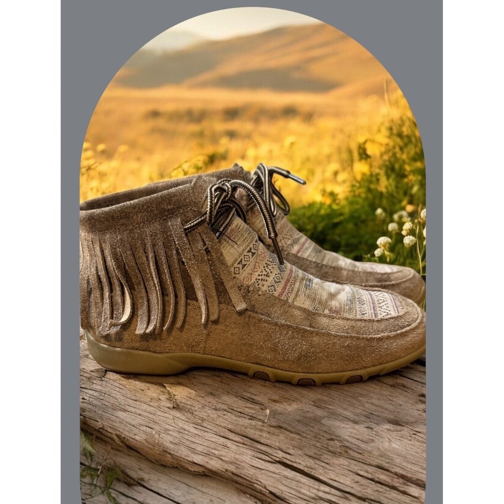 ROPER Womens Santa Fe Driving Style Loafers Ankle Fringe Western Moccasin Chukka - Picture 3 of 5